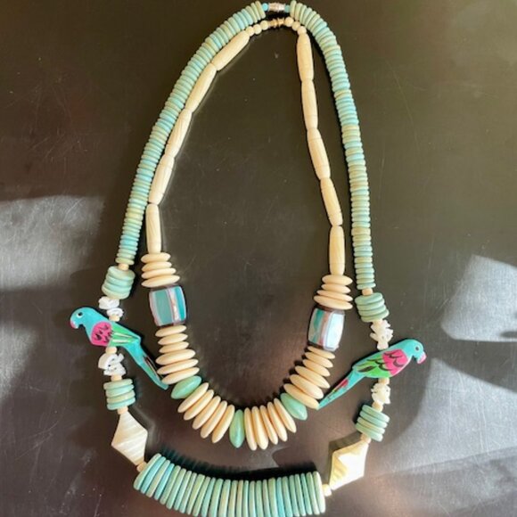 Vintage Parrot & Shell Necklace1980s - Picture 6 of 7